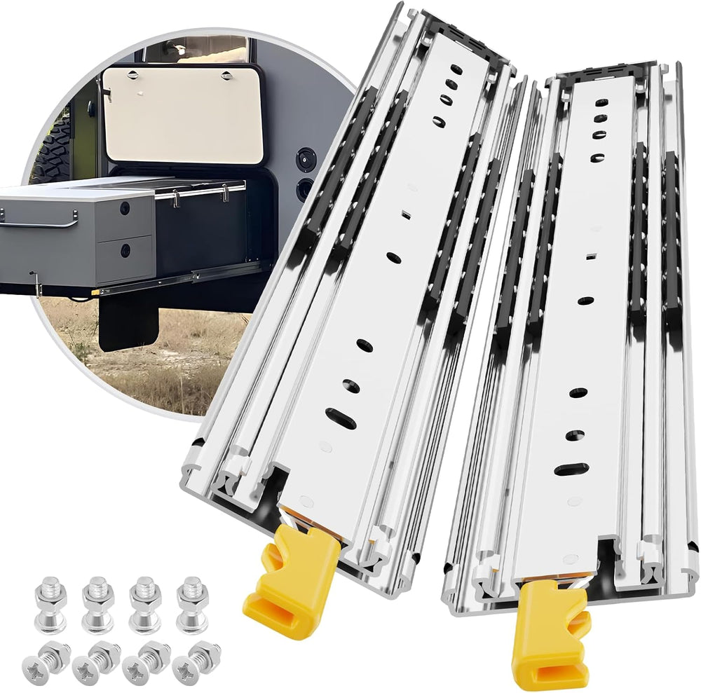 1 Pair Heavy Duty Drawer Slides with Lock 18 20 22 24 26 28 30 32 34 36 38 40...