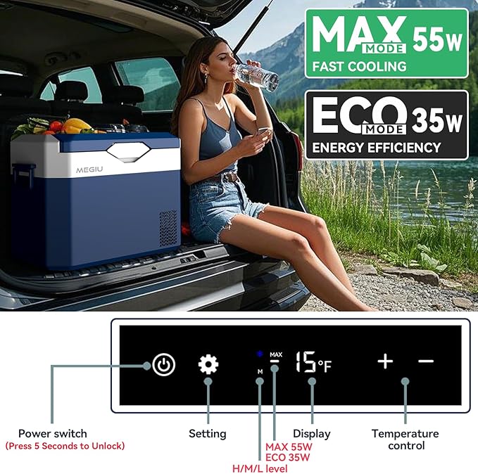 Car Refrigerator Portable 12V Fridge 32 Quart 12 Volt Freezer Compressor Cooler