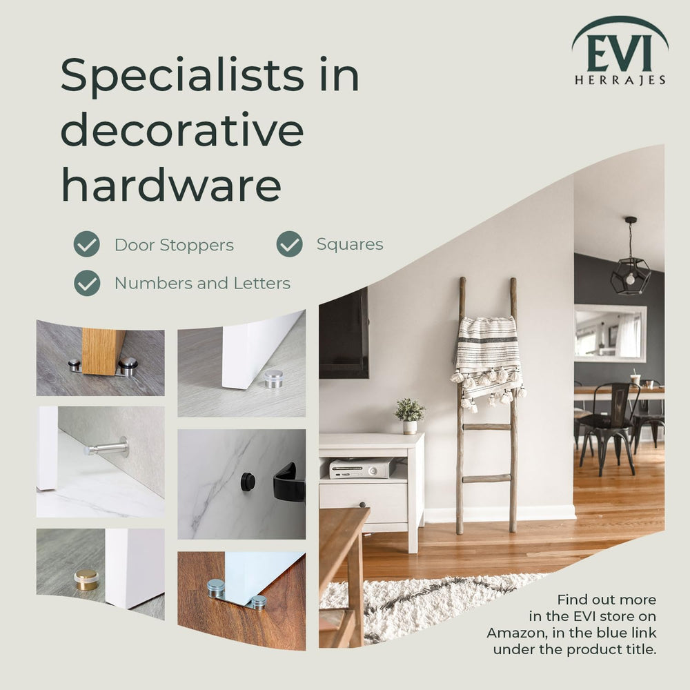 EVI Herrajes | Doorstop for Wall Placement | 1.77x0.66in | Antique Brass | Bl...