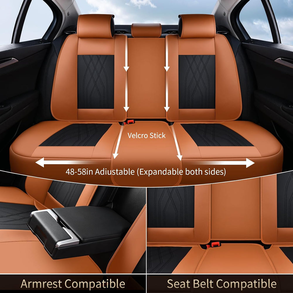 Seat Cover Full Set Automotive Seat Cover 5 Seats Leather Waterproof Car Seat...