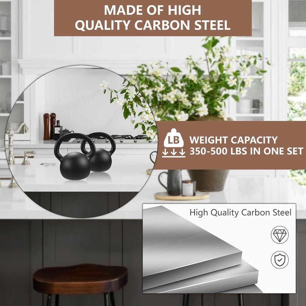 LCGP Countertop Support Brackets, 3-Pack 10" Solid Heavy Duty Steel Hidd...