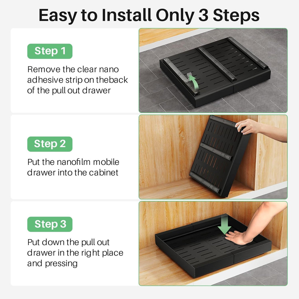 2 Pack Pull out Cabinet Organizer, Expandable(12"-20") Heavy Duty S...