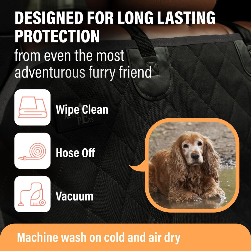 Black XL Dog Car Hammock Back Seat Cover, Waterproof Backseat Cover Protector...