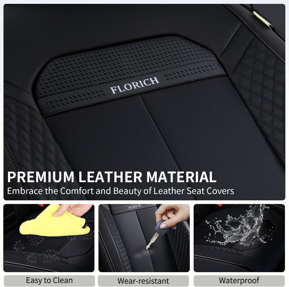 Car Seat Covers Full Set, Automotive Seat Covers, Black Car Seat Cover, Water...