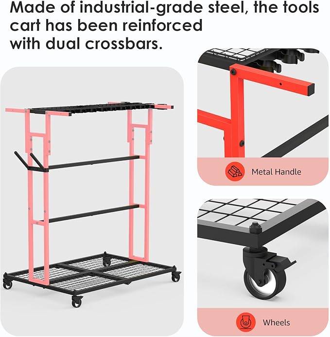 CCCEI Garage Organization with Wheels, Outdoor Gargen Yard Shed Tools Organizer