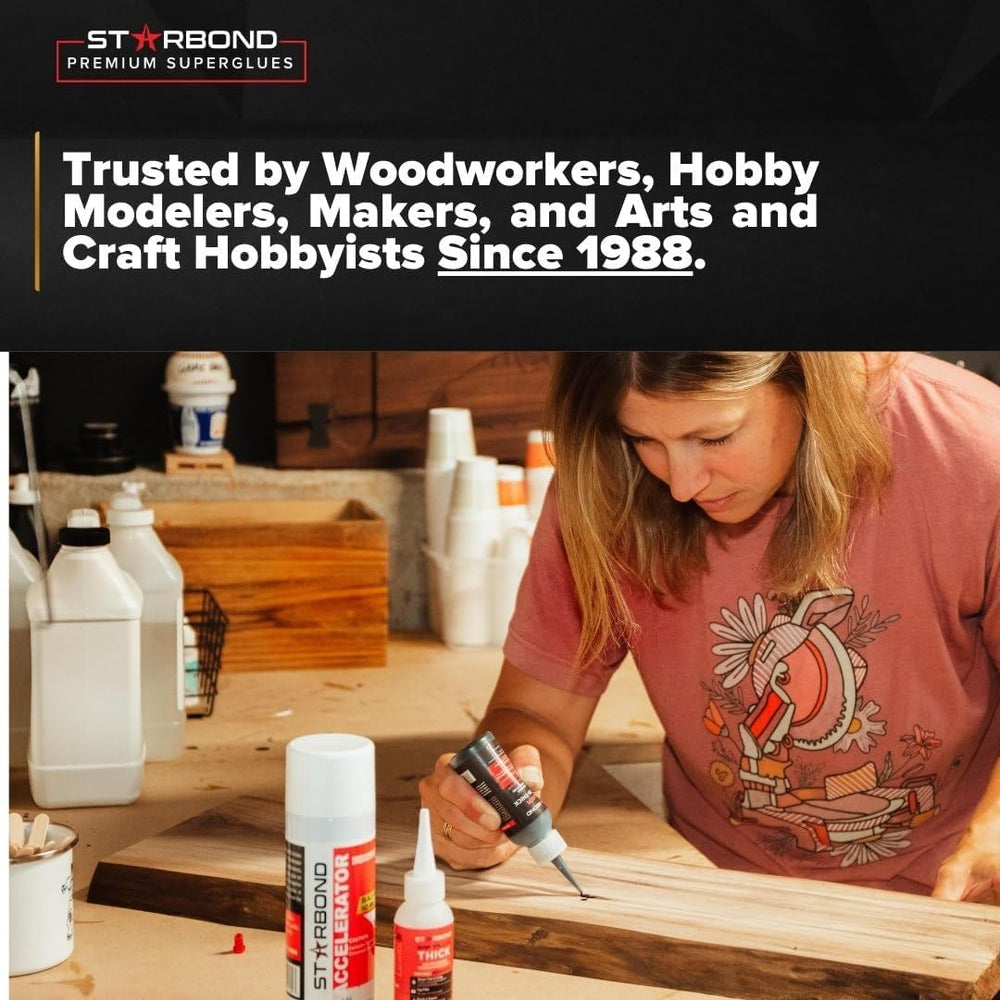 STARBOND Starbond 2 oz. Dark Brown Medium-Thick Premium CA Glue, 6 oz. Aeroso...