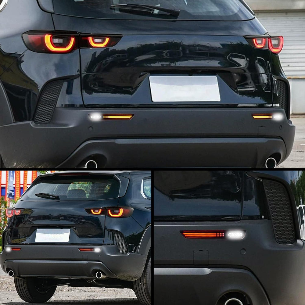 Red LED Rear Bumper Reflectors Fog Brake Tail Light Lamps Compatible with Maz...