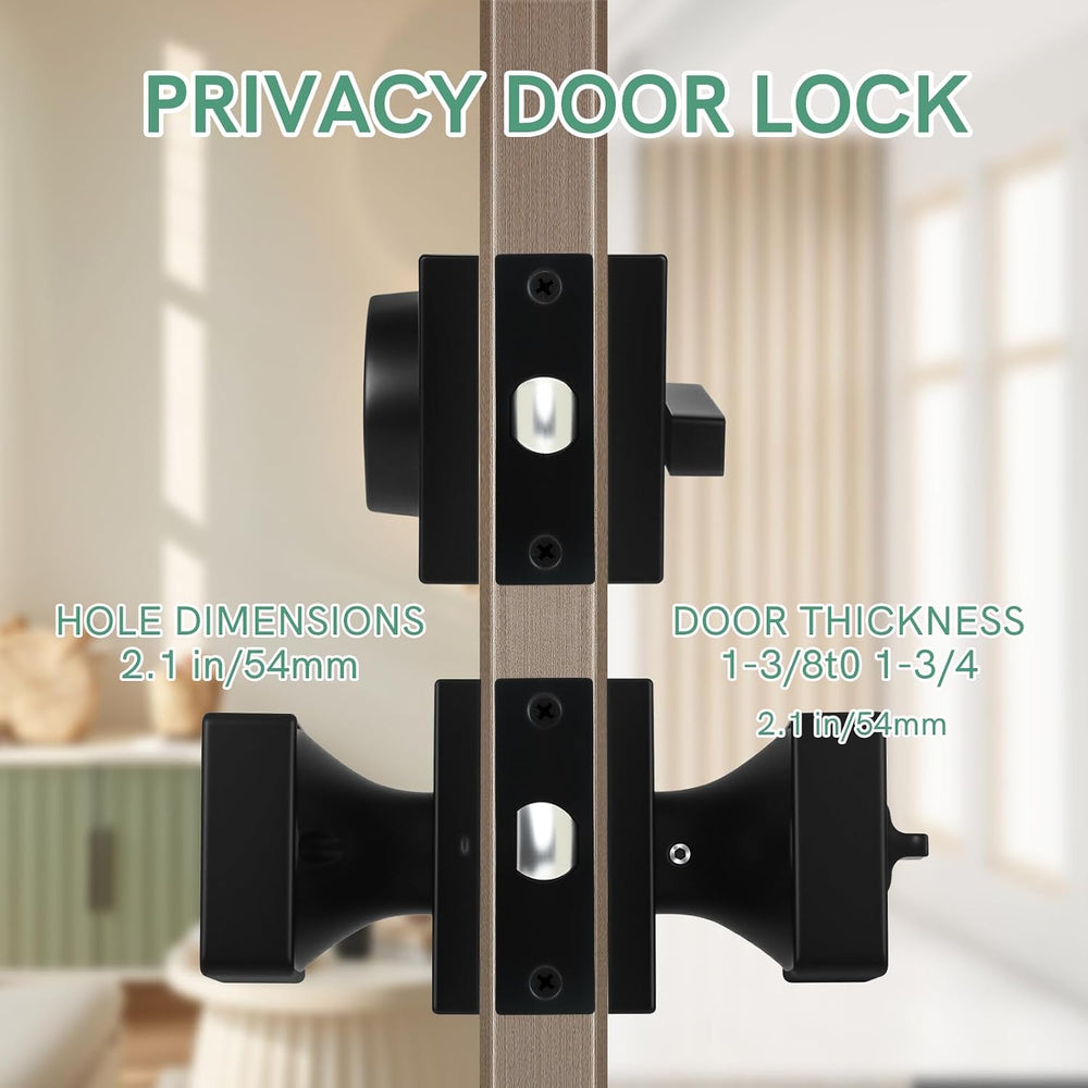 Exterior Door Knob with Deadbolt Set, Matte Black Door Knob with Deadbolt for...