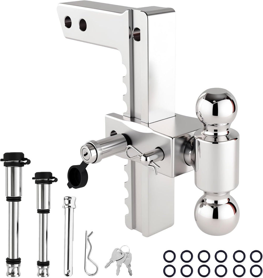 Adjustable Trailer Hitch for 2 Inch Receiver,Tow Hitches with 10-Inch Drop