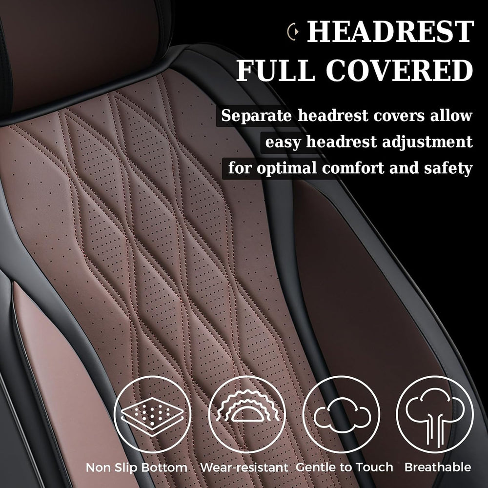Coverado Seat Covers FullSet, 5 Seats Car Seat Protector, Waterproof Nappa Le...