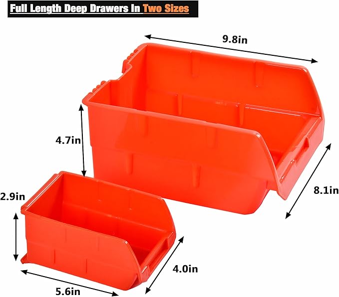 Wallmaster Wall Mounted Storage Bins, Wall Storage Bins Parts Rack 10 Bins&3