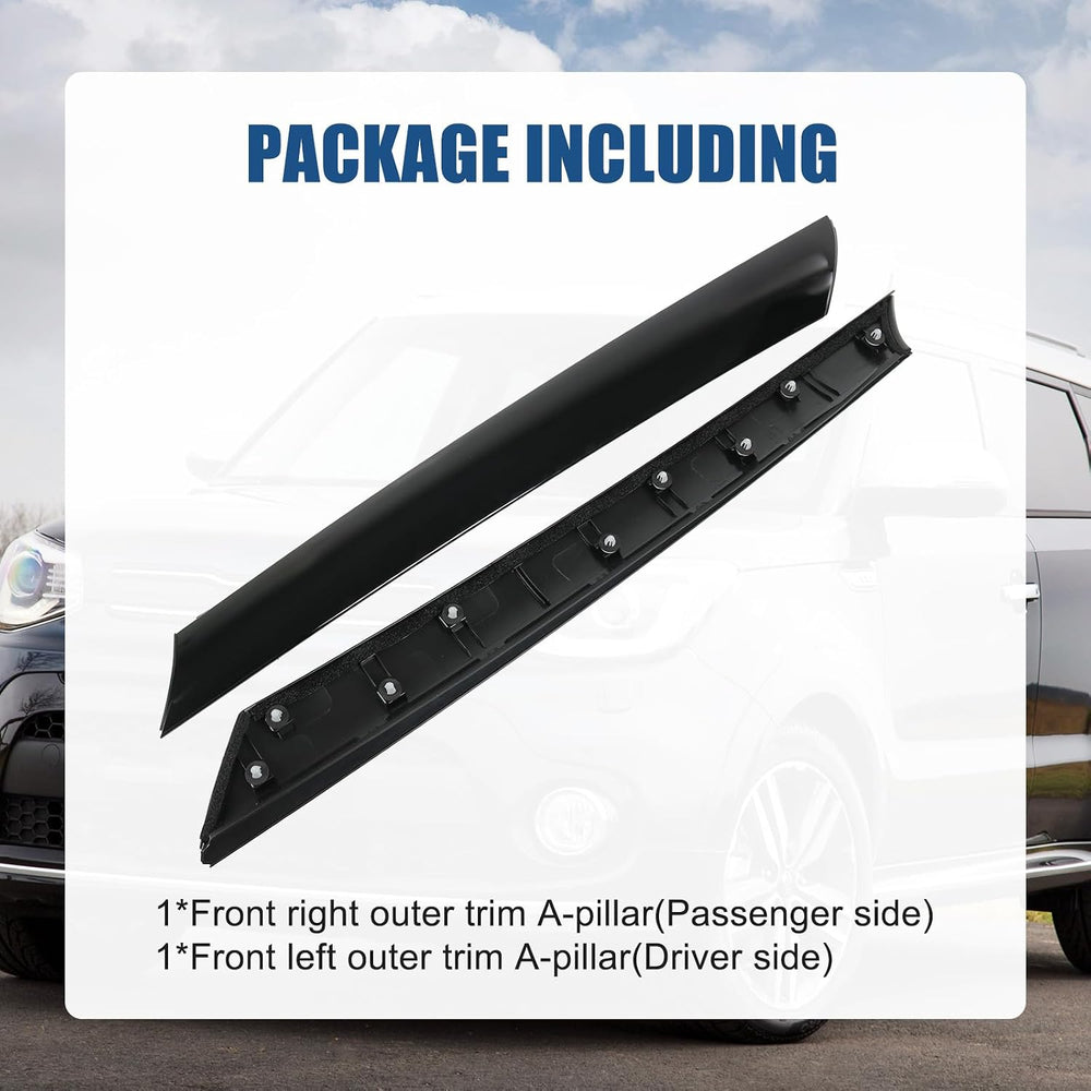 A-Pillar Windshield Molding Trim Kit Outer Trim Set Replacement for Kia Soul ...