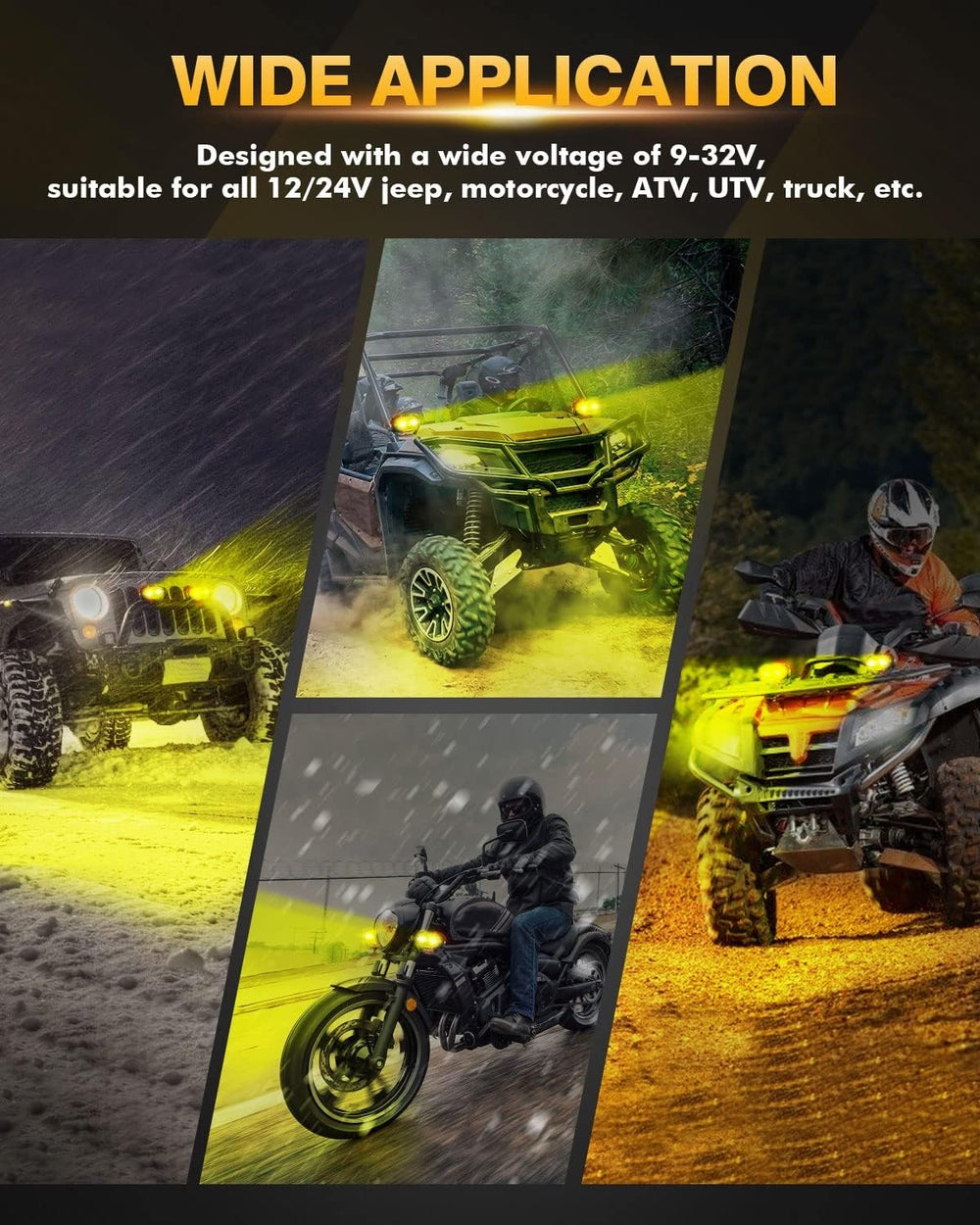 Auxbeam 4In 60W Amber Fog Lights Spot Offroad LED Pod Light Cube, R4 Series