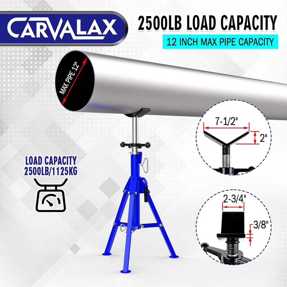 CARVALAX V-Head Pipe Jack Stands, Adjustable Pipe Stand for Welding | 28"...