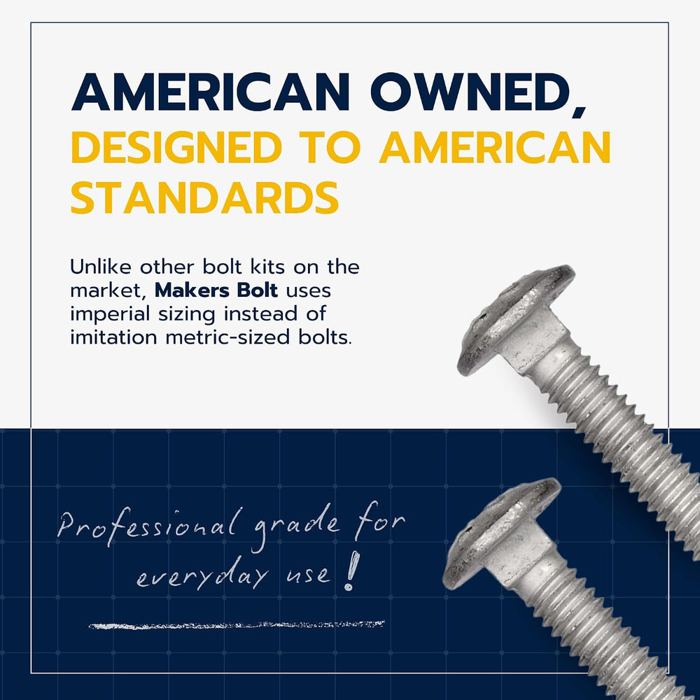 5/16" x 4" (50 Pack) Galvanized Carriage Bolt Kit Grade 307A Includ...