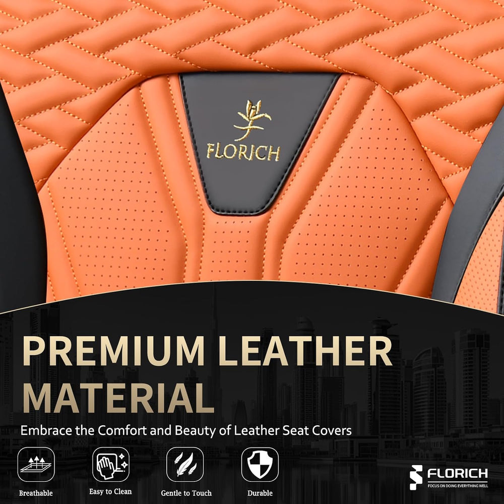 FLORICH Seat Covers for Cars, Waterproof Automotive Seat Covers, Leather Car ...