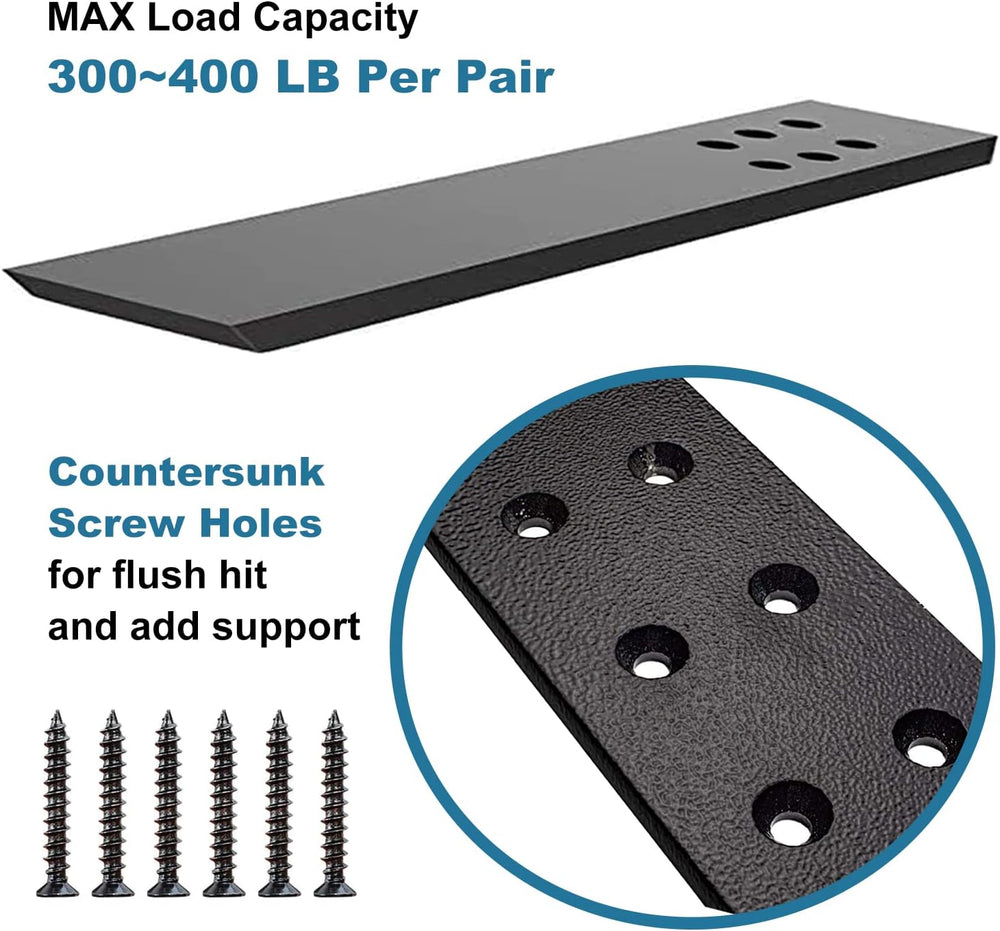 Countertop Support Bracket 3 Pack 10" Lx 2.5" W Hidden Black Knee W...