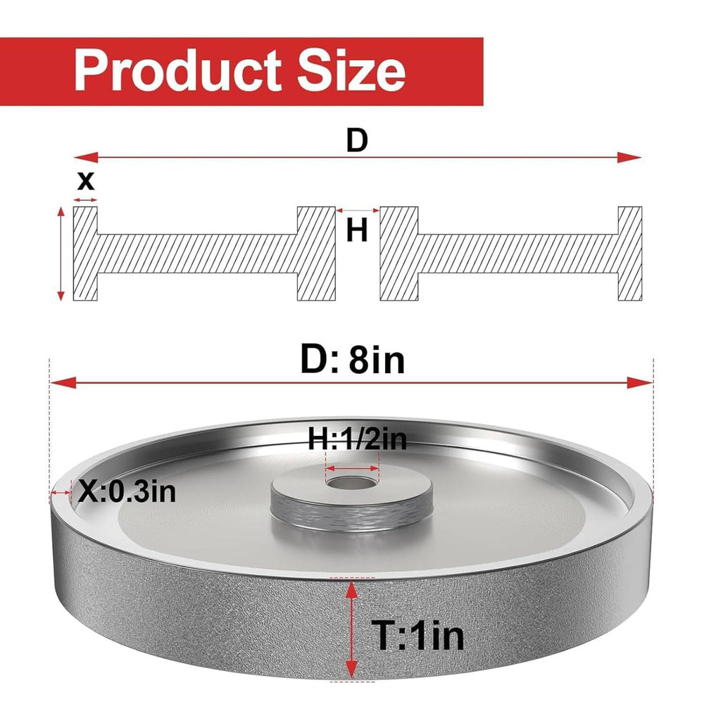 CBN Grinding Wheel, 8 Inch Dia x 1 Inch Wide x 5/8 Inch Bore for Sharpening W...
