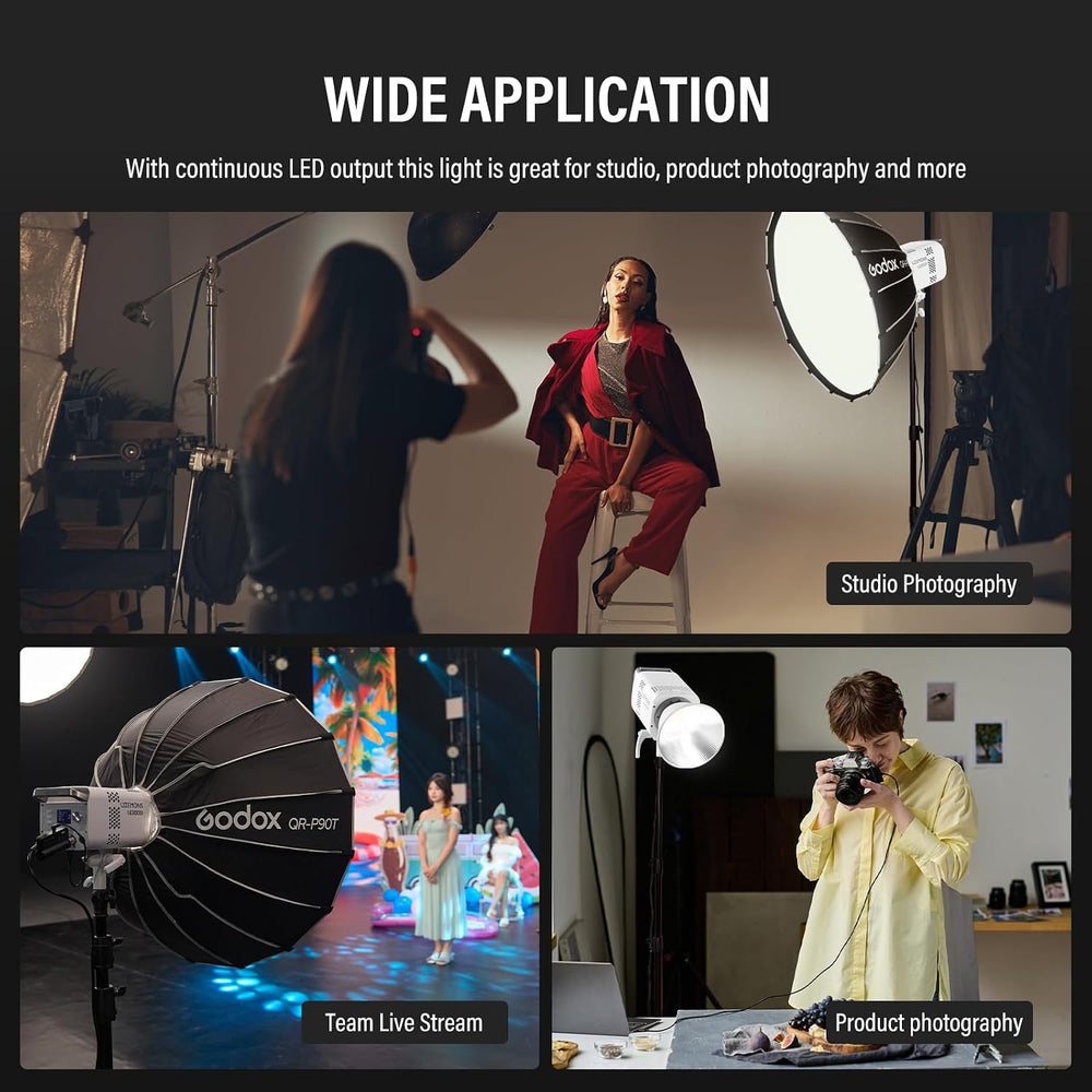 GODOX Litemons LE300Bi Kit, Godox Video Light Kit with Softbox Light Stand