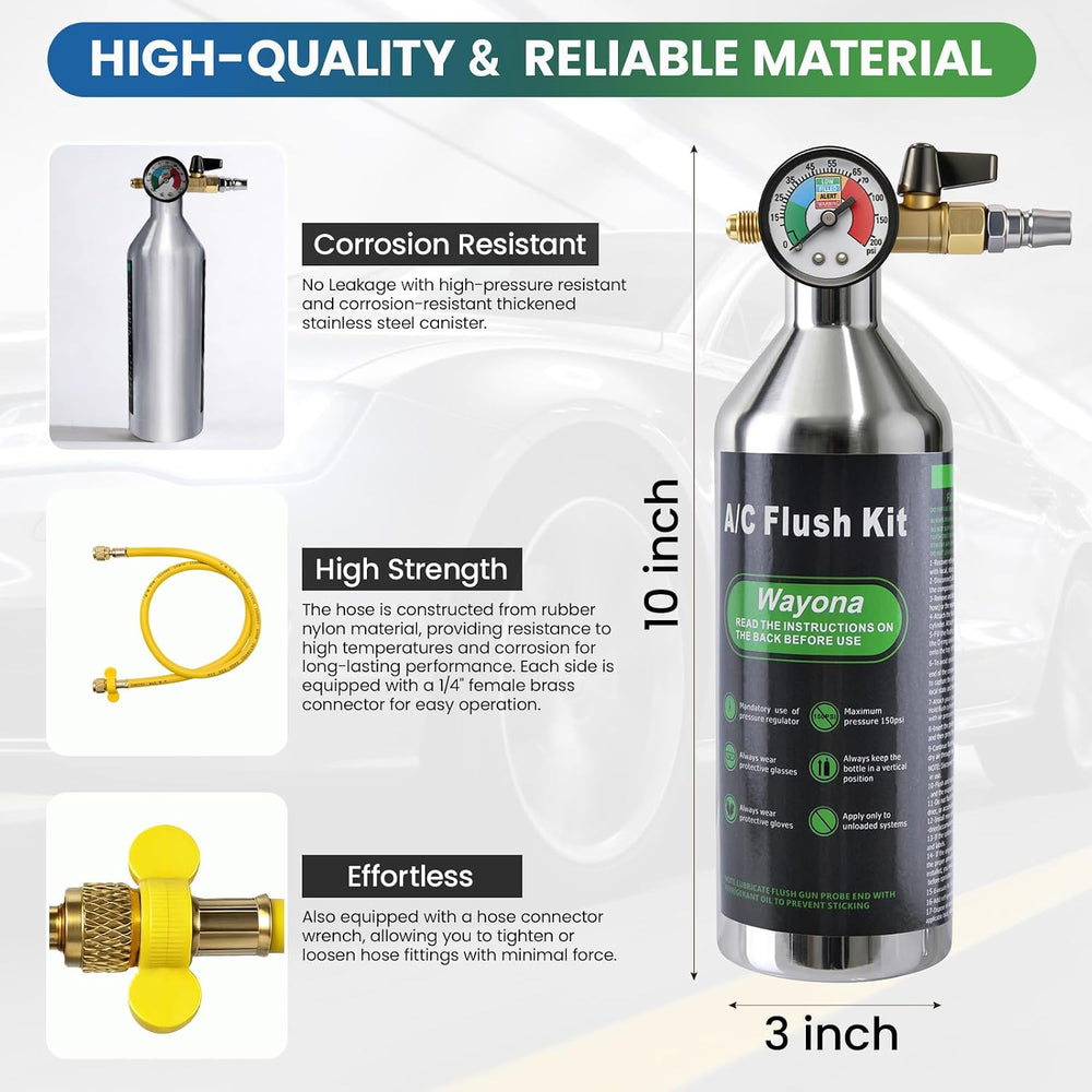 Wayona AC Flush Kit - Air Conditioner System Flush Kit Automotive Pipeline Cl...