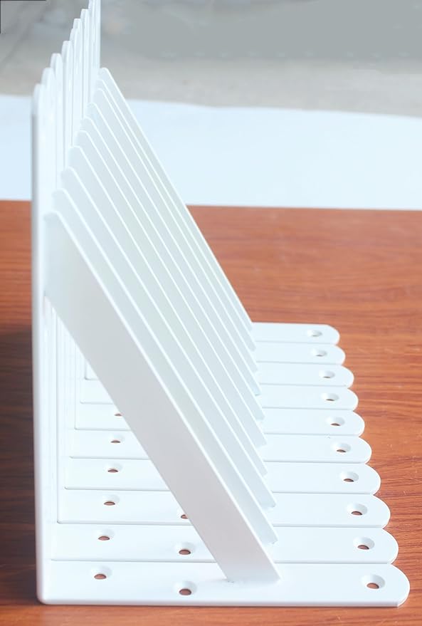 16 Pack L8 x H 6" White Heavy Duty Shelf Brackets