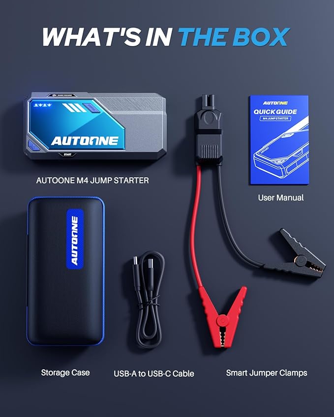 AUTOONE M4 Jump Starter 7500A Car Jumper Starter Portable, 12V Battery Jump
