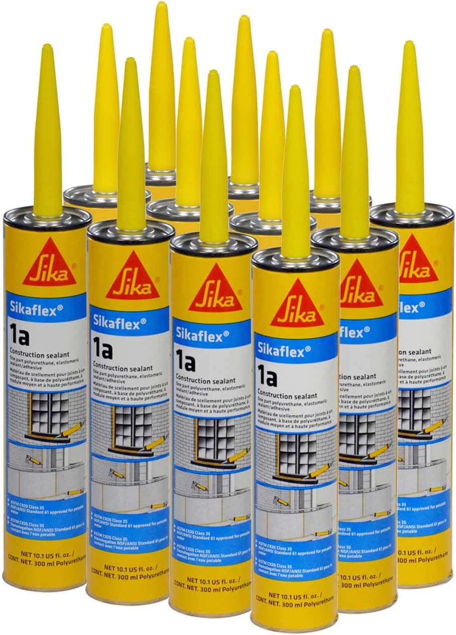 Sikaflex 1a Polyurethane Sealant Kit, Black, Pack of 12