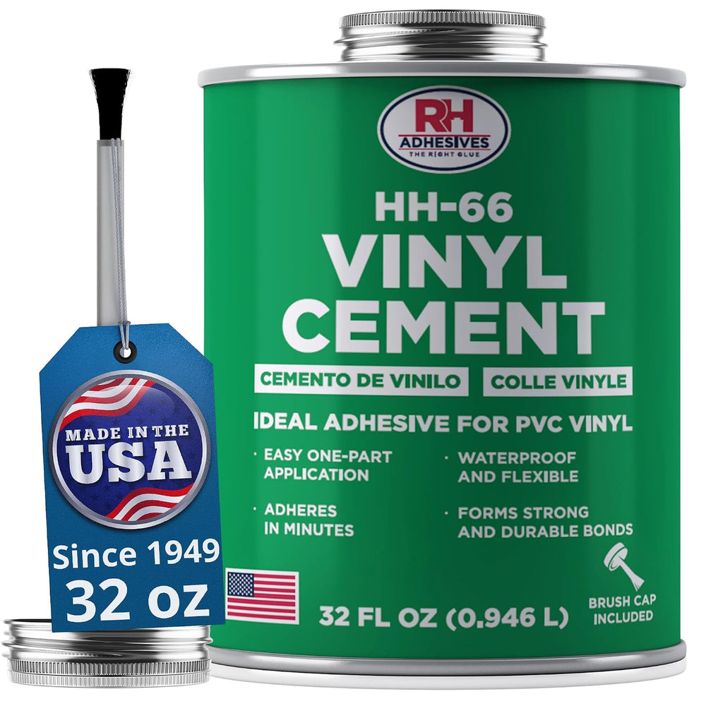 HH-66 Vinyl Cement 32 oz - Waterproof PVC & Vinyl Glue for Pools, Tarps