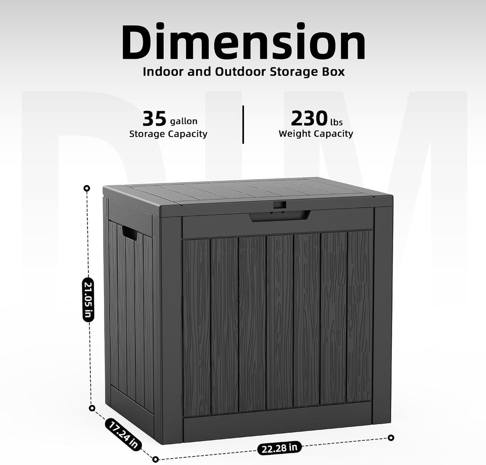 EasyUp 35 Gallon Deck Box Small Deck Box for Indoor and Outdoor,Waterproof St...