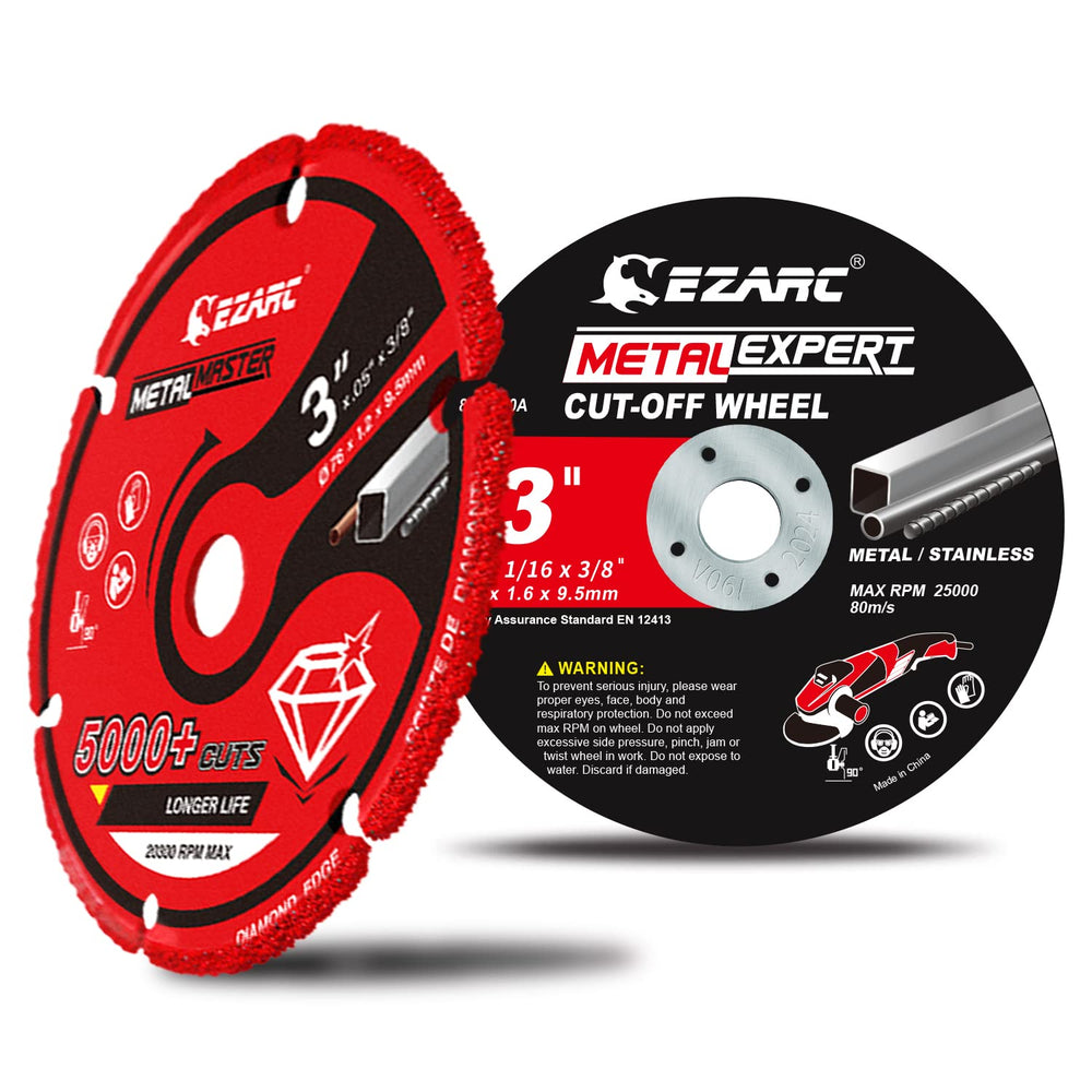 EZARC Cut Off Wheels Set, 3” x 1/16” x 3/8” Cutting Wheel 25 Pack, Diamond Cu...