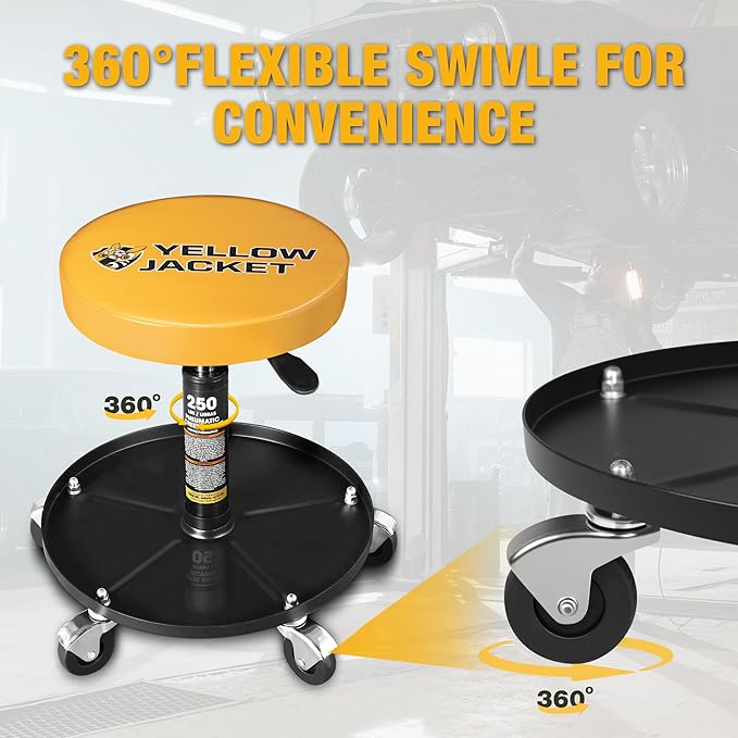 YELLOW JACKET Rolling Mechanic Stool
