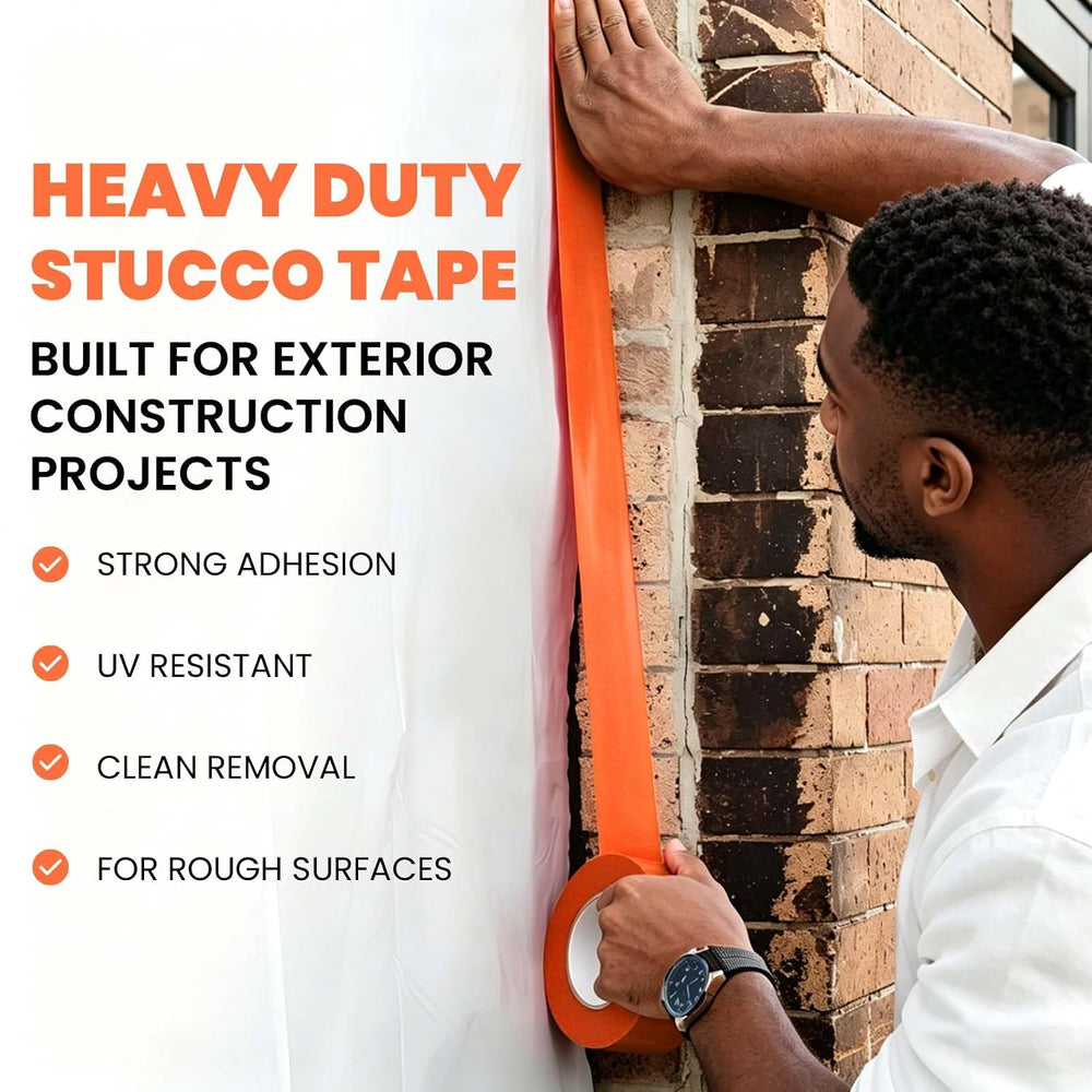 ADHES Stucco Tape, 2 Inch x 60 Yards x 6 Rolls