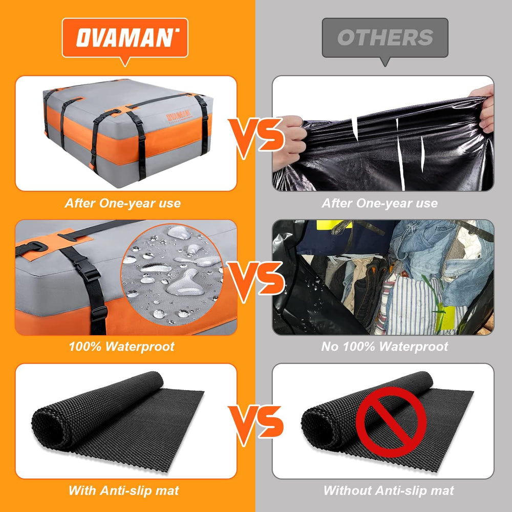 Car Rooftop Cargo Carrier Bag โ 20 Cubic Feet Waterproof Heavy Duty 900D Roof...