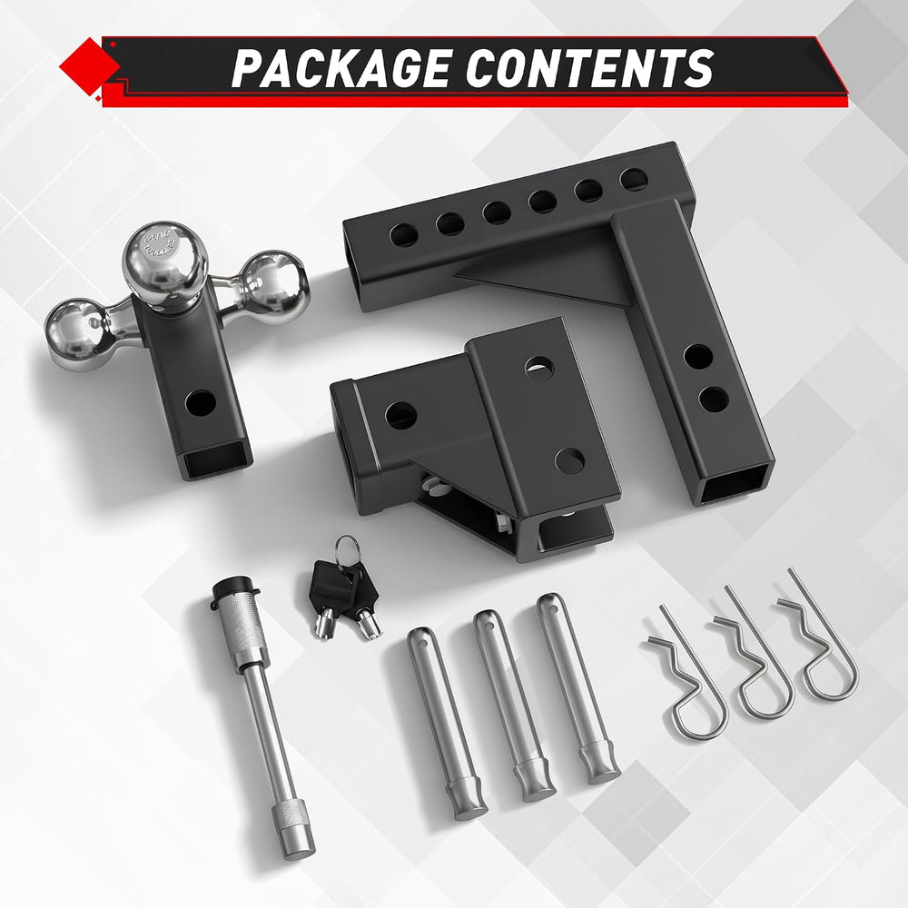TYT Adjustable Tri-Ball Hitch Ball Mount for 2-Inch Receiver