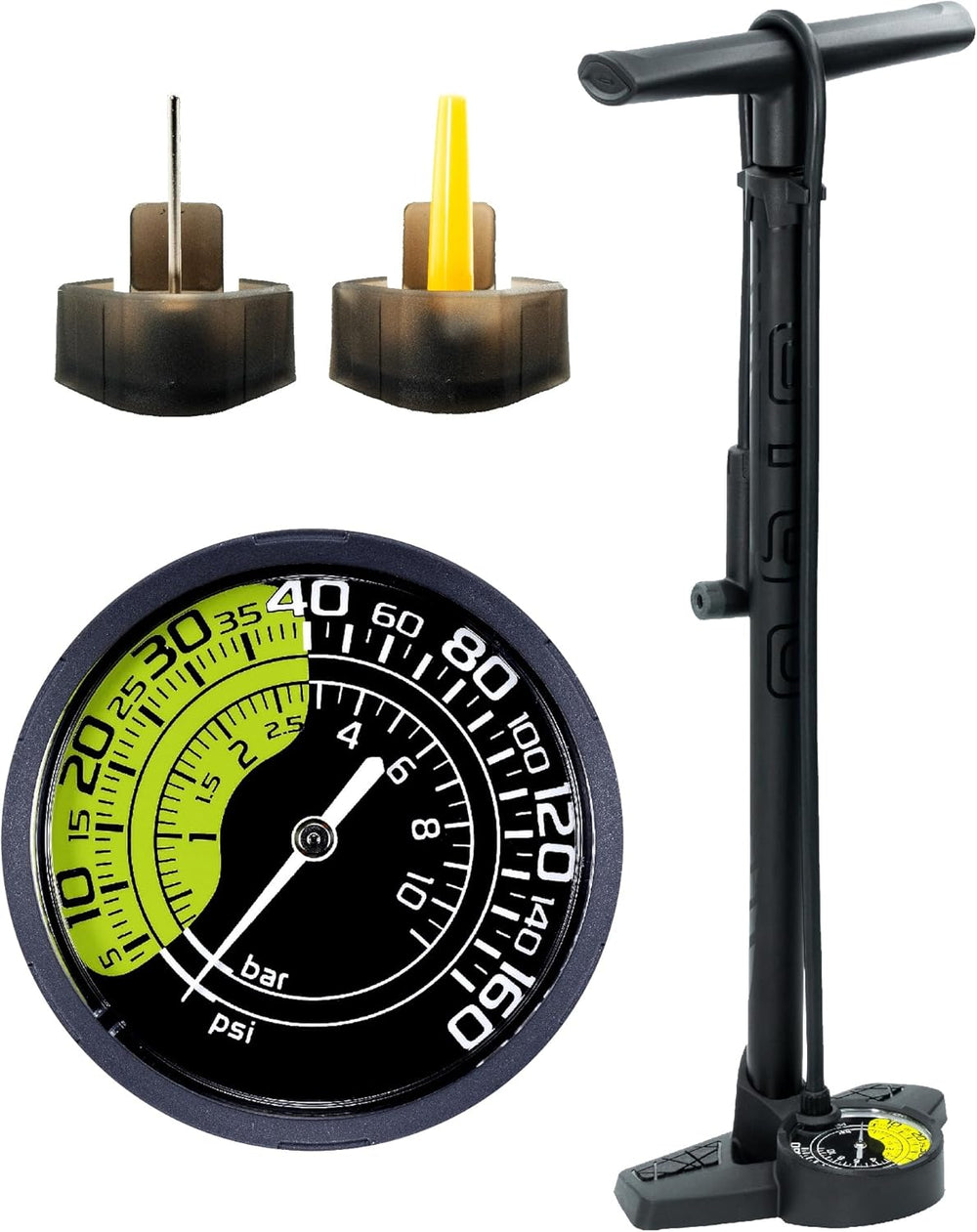 GIYO Bike Floor Pump - 3" Dual Scale Gauge - Road & MTB | One Handed...