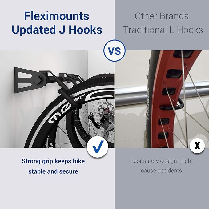 FLEXIMOUNTS 4 Bike Storage Rack, Heavy Duty Wall Mount Hanger