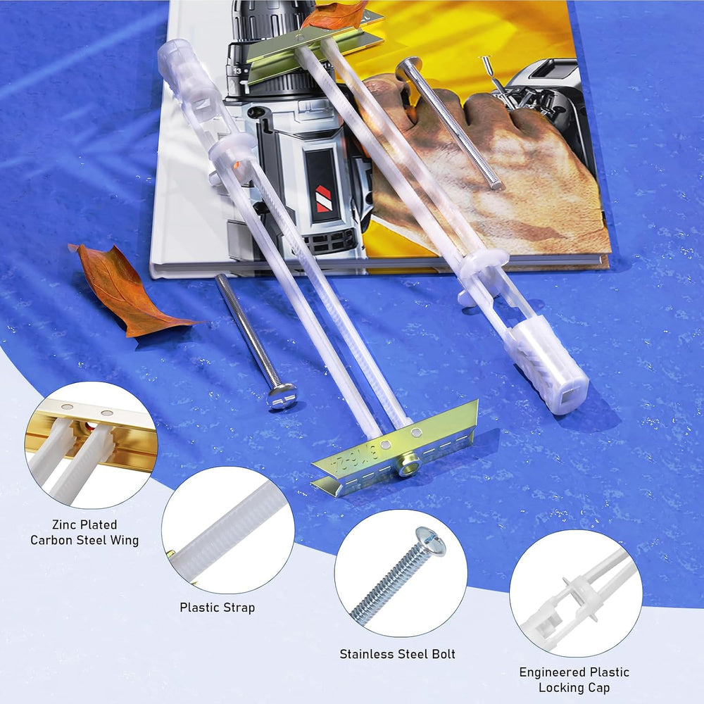 Drywall Anchor with Included Bolts for 1/4”-20, Heavy Duty Hollow Drywall Anc...