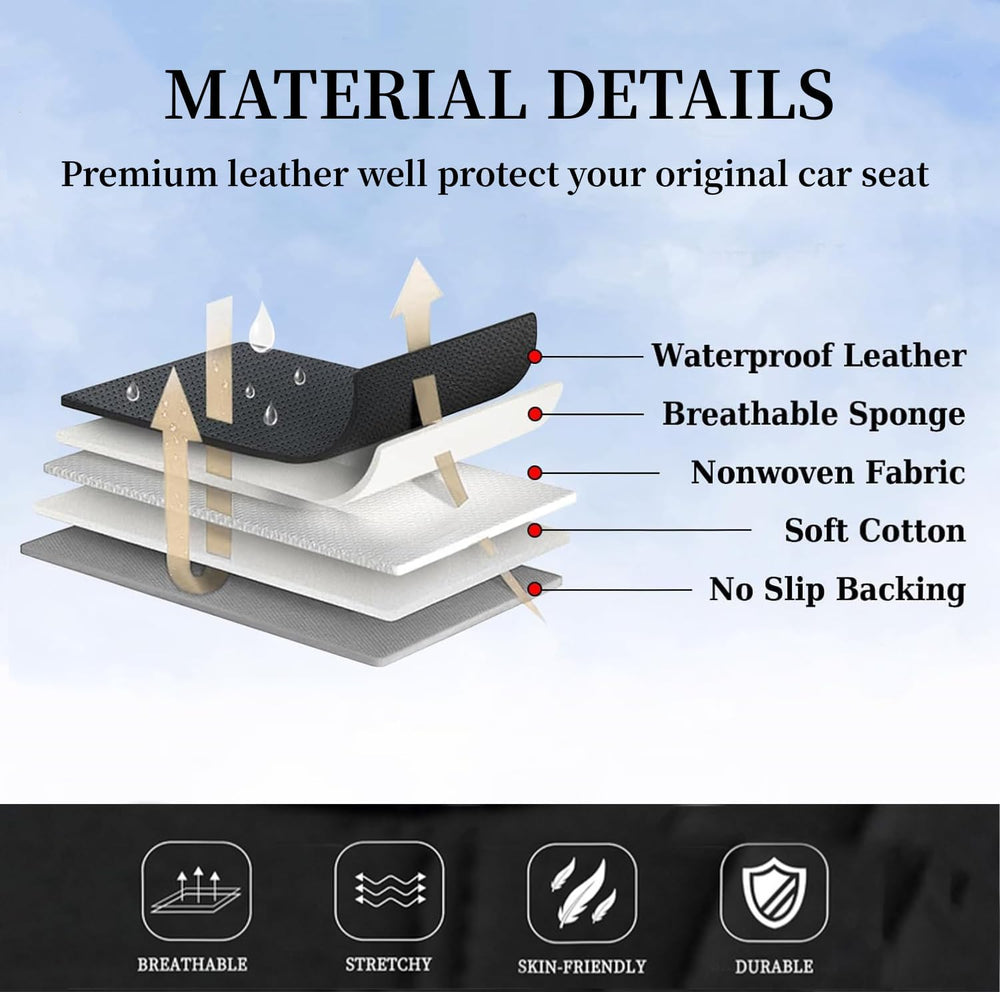 Coverado Car Seat Cover Full Set, Black Seat Covers Front Seats Back Seat Cov...
