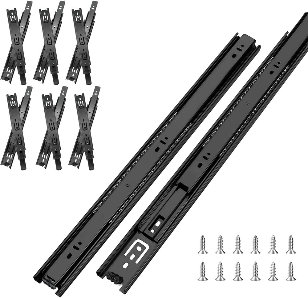 16 inch Drawer Slides 6 Pairs (12pcs) Full Extension Ball Bearing Drawer Slid...