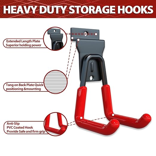 3-H Slatwall Accessories 18 Pack, Slatwall Hooks & Hangers Multi Sizes