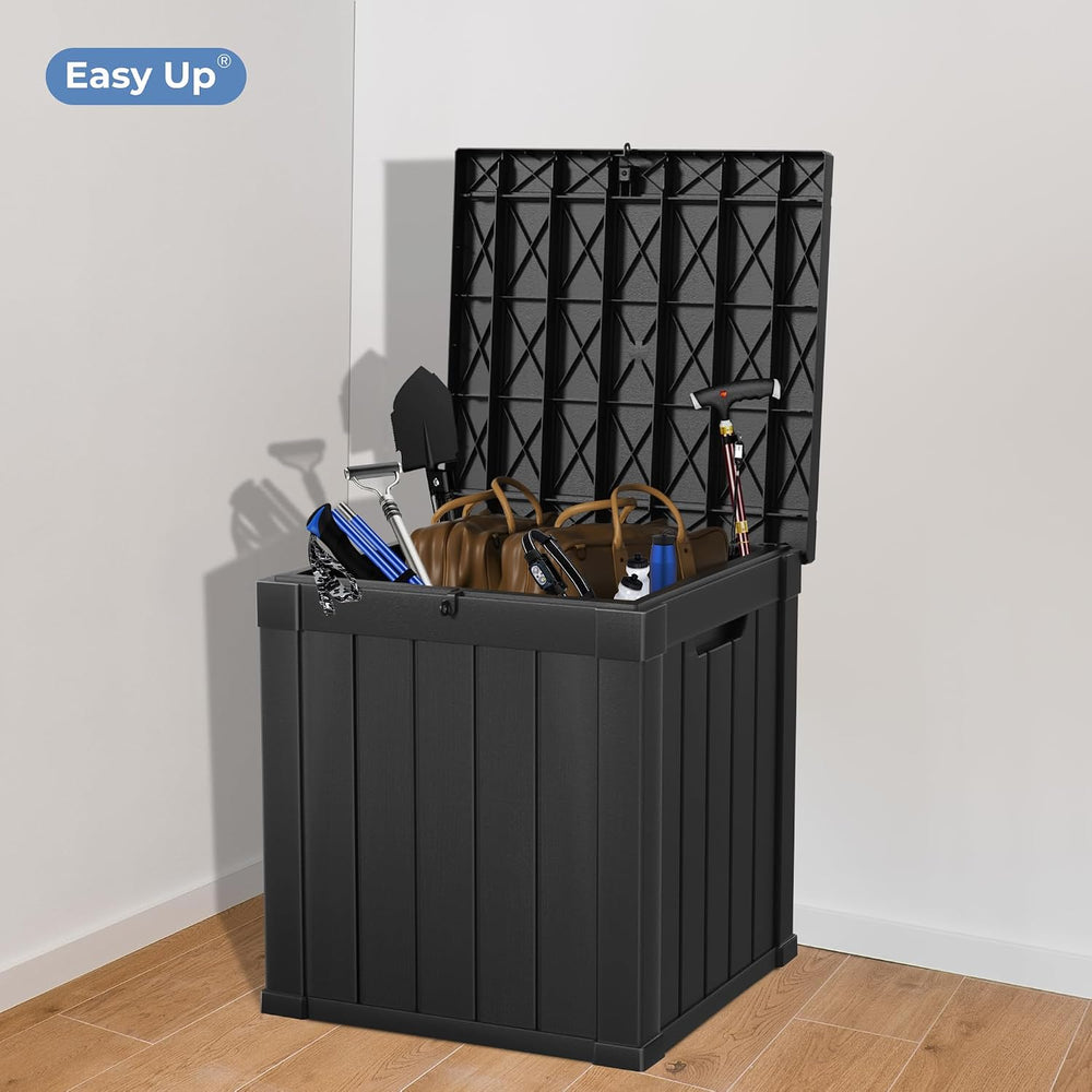 EasyUp 51 Gallon Outdoor Storage Box, Outdoor Deck Boxes for Garden Tools Equ...