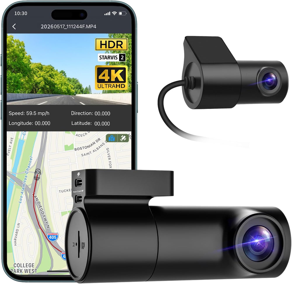 4K+2K Dual Dash Cam Front and Rear, Starvis 2 IMX678 with HDR