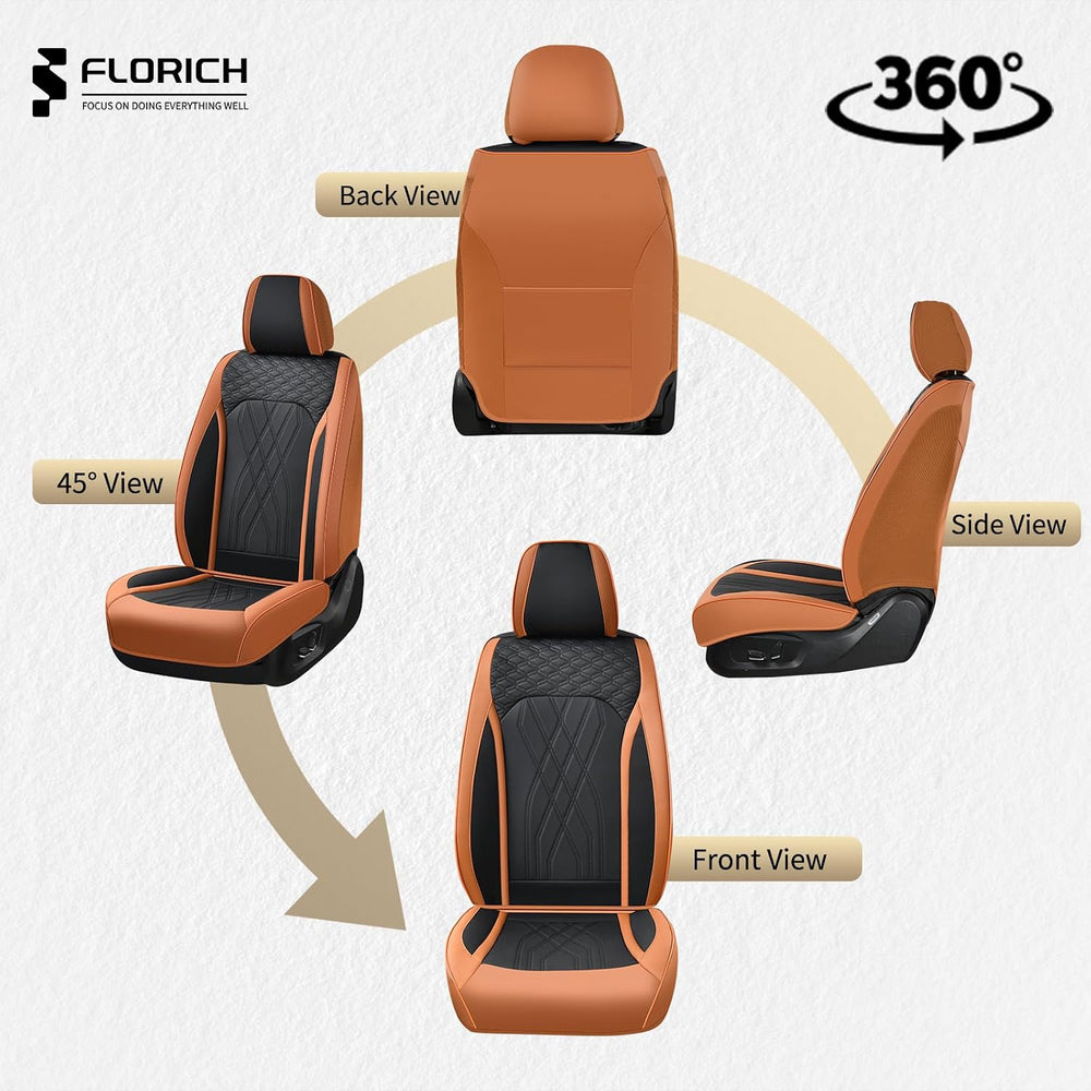 Seat Cover Full Set Automotive Seat Cover 5 Seats Leather Waterproof Car Seat...