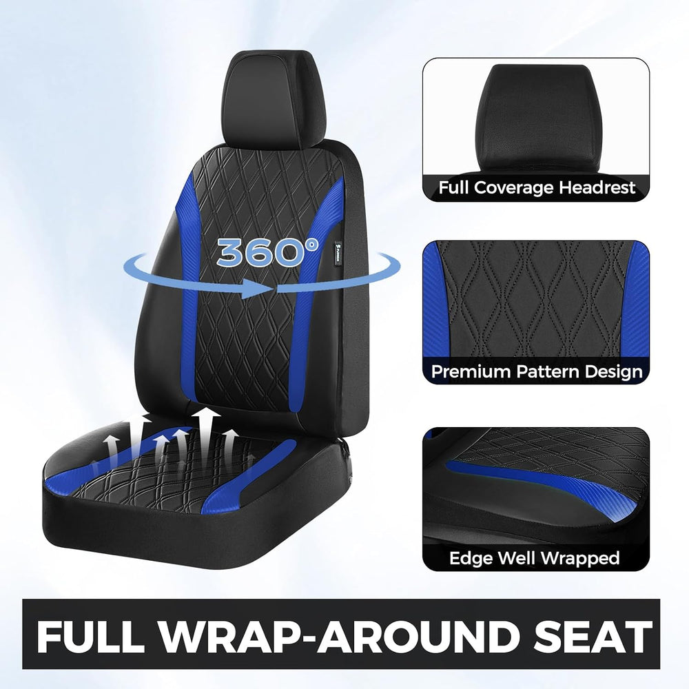 FLORICH Seat Covers, Car Seat Covers Full Set, Waterproof Leather Car Seat Pr...