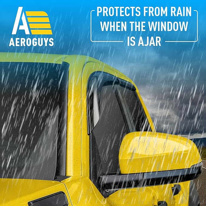 Extra Durable Window Deflectors Tape-On Window Visors Rain Guards Fit (2 pcs)