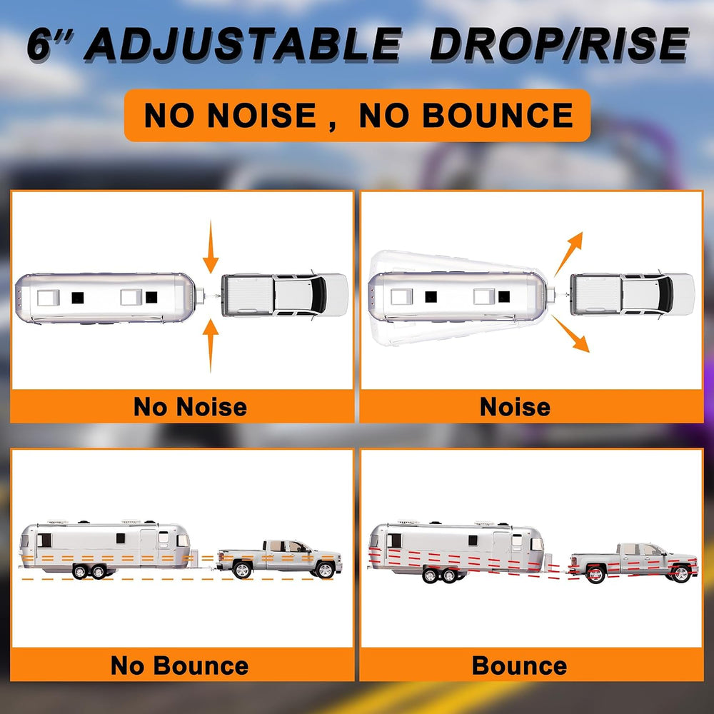 Adjustable Trailer Hitch - Fits 2 Inch Receiver Only, 6 Inch Drop/Rise Alumin...