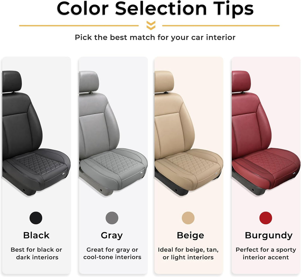 Black Panther Luxury Faux Leather Car Seat Cover Front Bottom Seat Cushion Co...