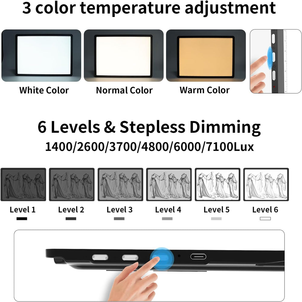 TOHETO Rechargeable A4 Light Board with Stand, Super Bright Magnetic Light Pa...