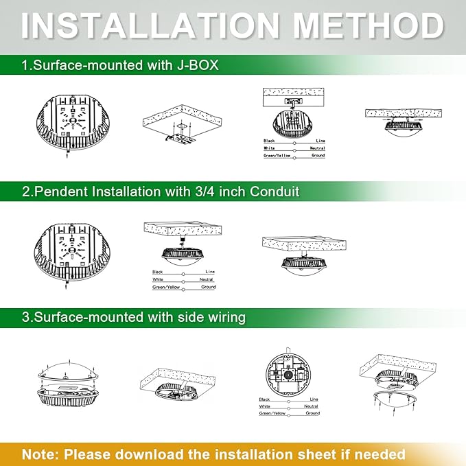OSTEK LED Garage Light 30W/40W/60W LED Carport Canopy Lights 5000K 90-277V IP65