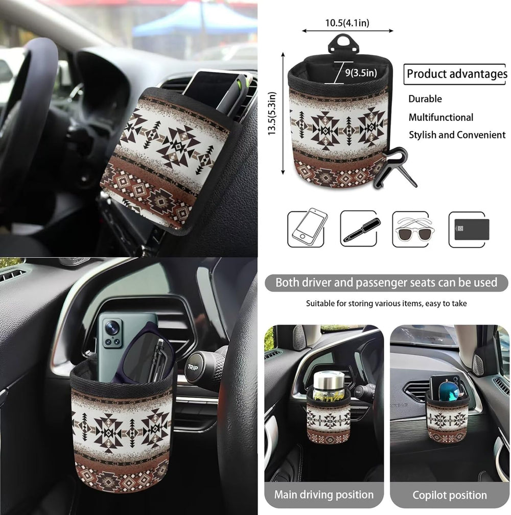 Wanyint Aztec Southwest Brown 15 PCS Car Seat Covers Set for Men Women, with ...